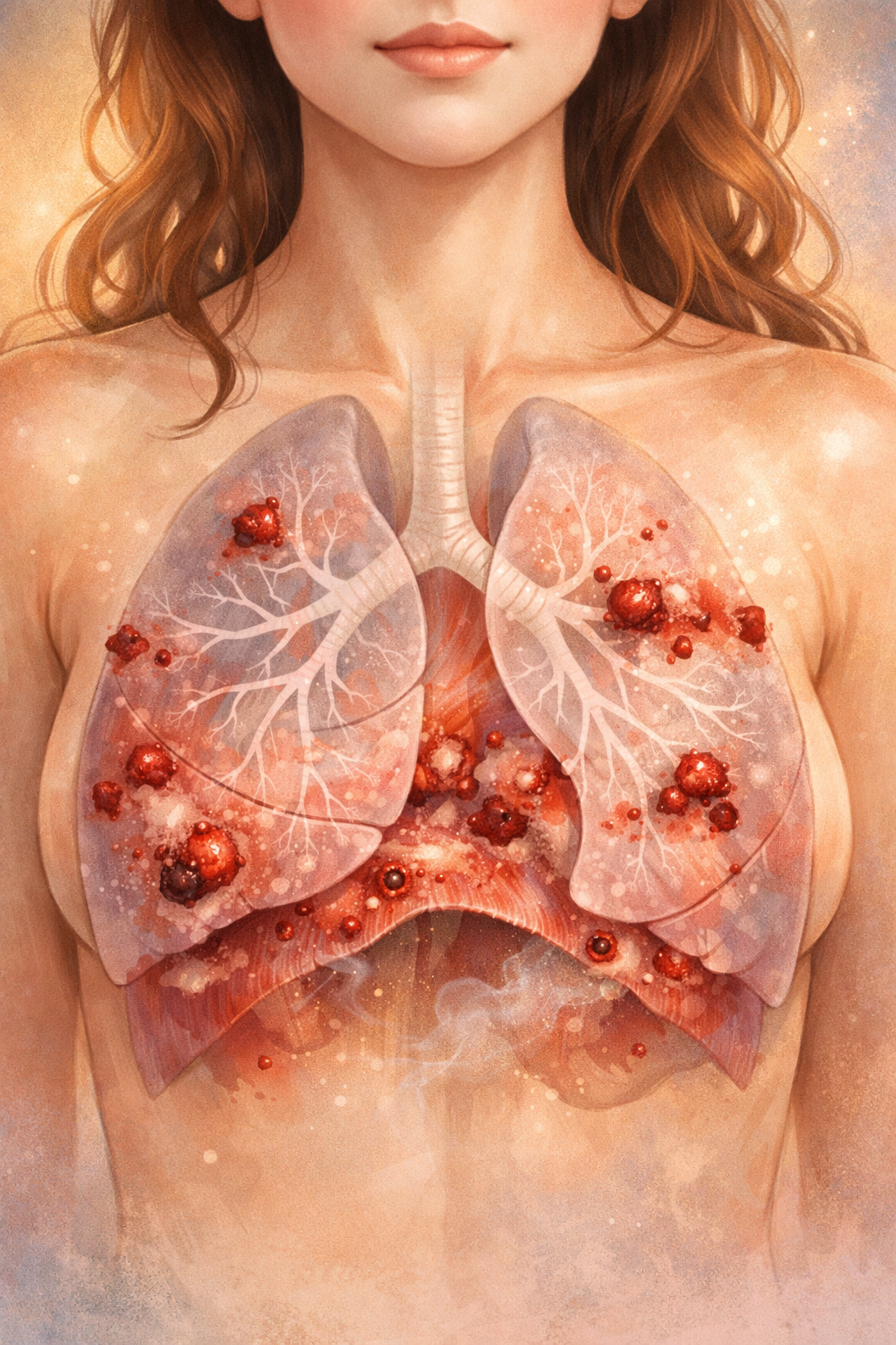 Ilustration : Illustration: pulmonary and thoracic endometriosis AI